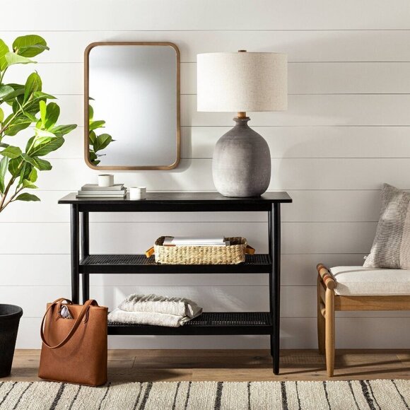 Hearth & Hand with Magnolia Resin Table Lamp Gray w/LED Light Bulb Target NIB - Picture 2 of 7